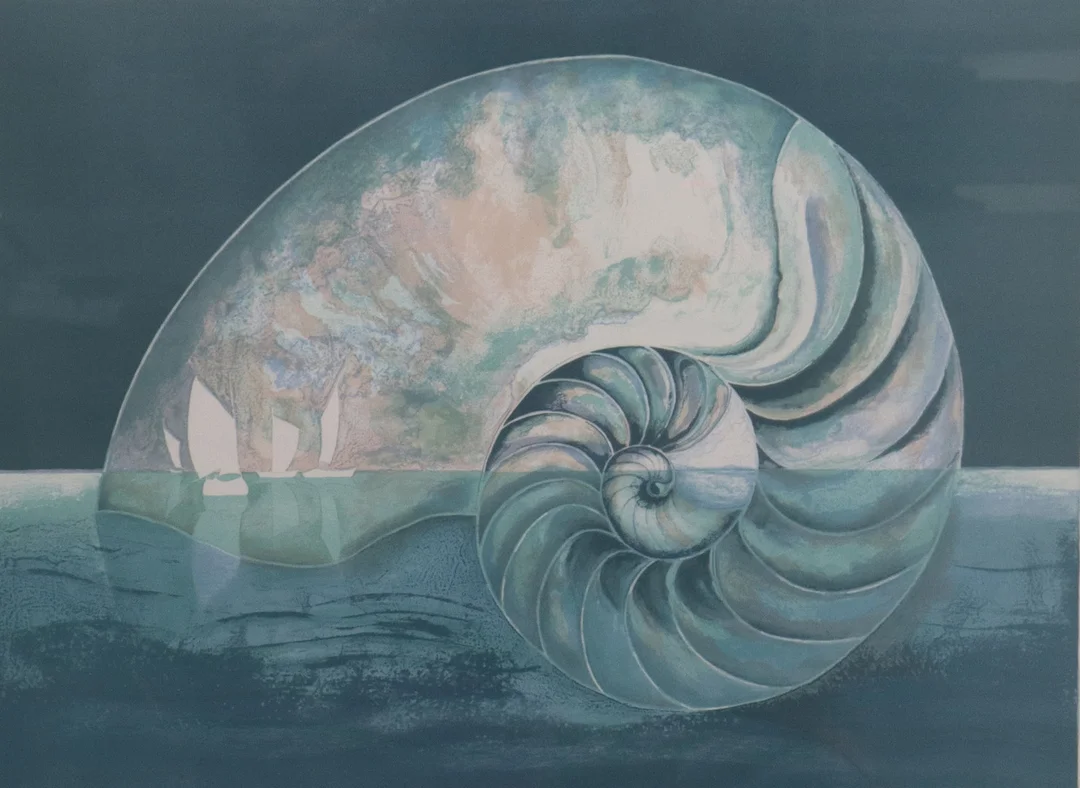 CAROLA LIND. litografi, Nautilussnäcka. — Engravings & Prints — Markus Auktioner