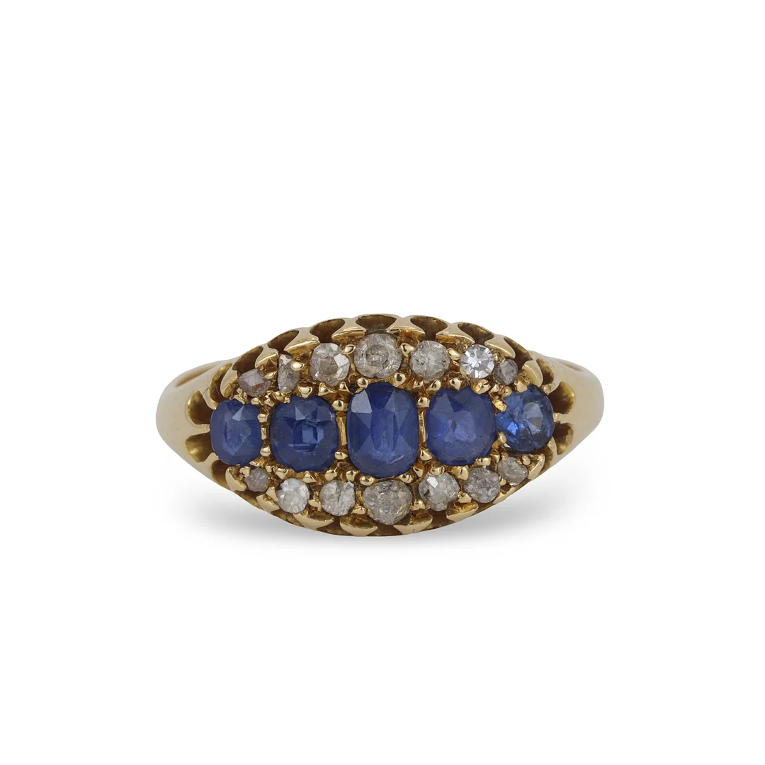 ANTIQUE SAPPHIRE AND DIA RING. — Rings — Chalkwell Auctions