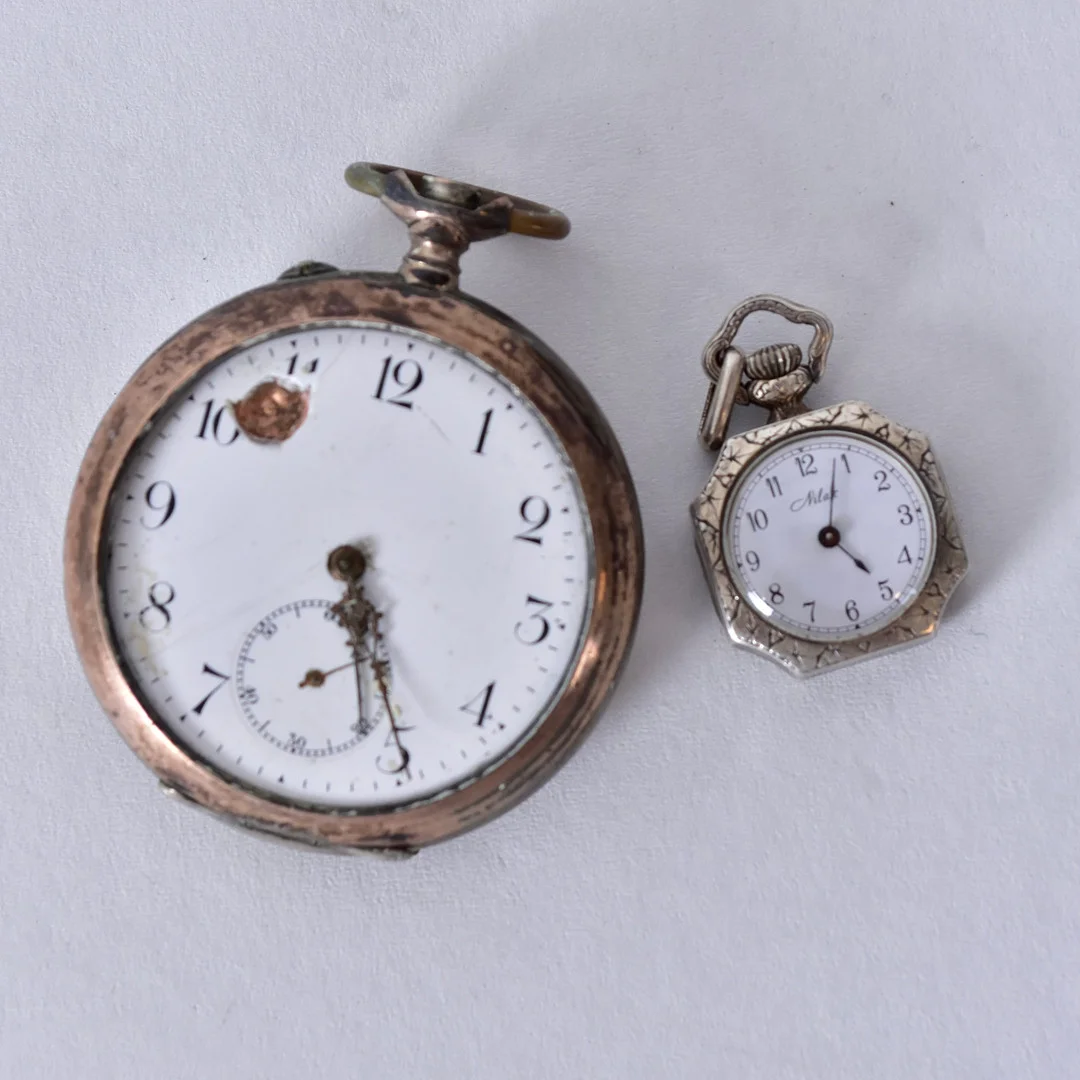 FICKUR, 2 st, silver, 1900-tal. — Pocket & Stop Watches — Halmstads Auktionskammare