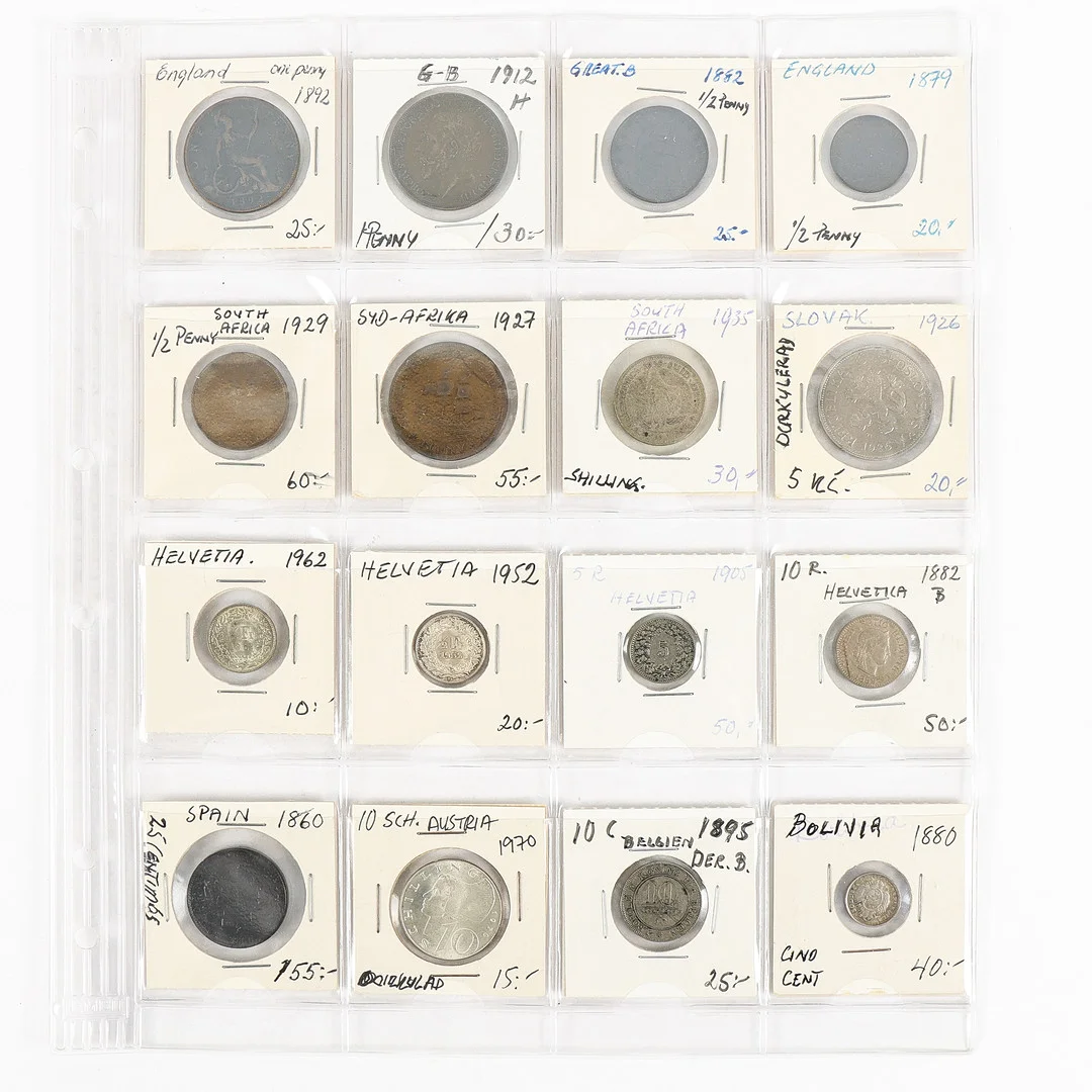 MYNT 16 stycken. — Coins & Banknotes — Karlstad Hammarö Auktionsverk