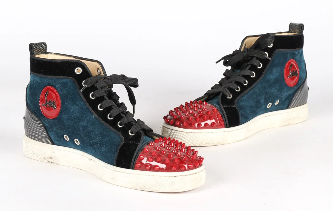 Christian Louboutin. Louis Spikes High-Top Sneakers in Suede with Studs (2) — Clothing, shoes and accessories/Shoes, boots — Lauritz