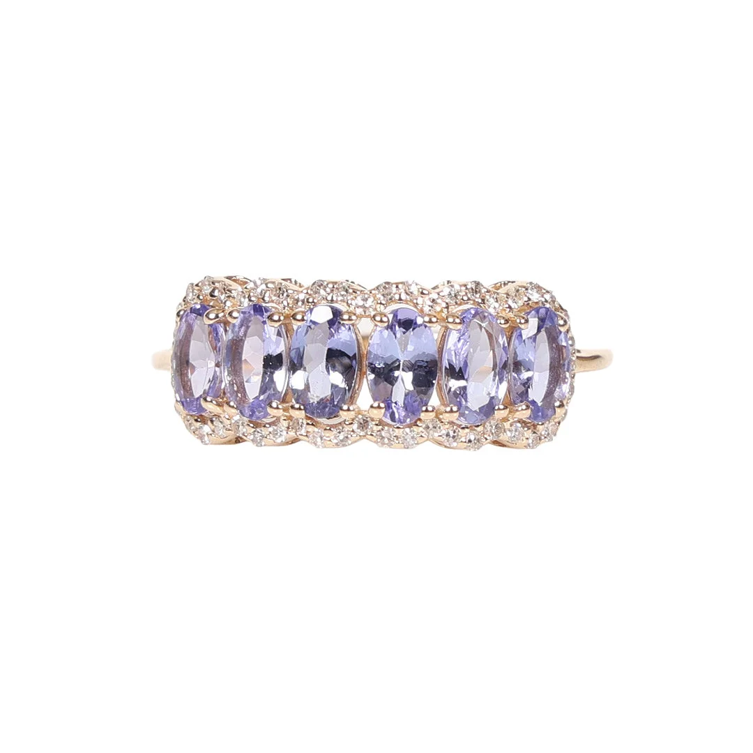 CERTIFICATED TANZANITE AND DIAMOND DRESS RING. — Rings — Bishop & Miller