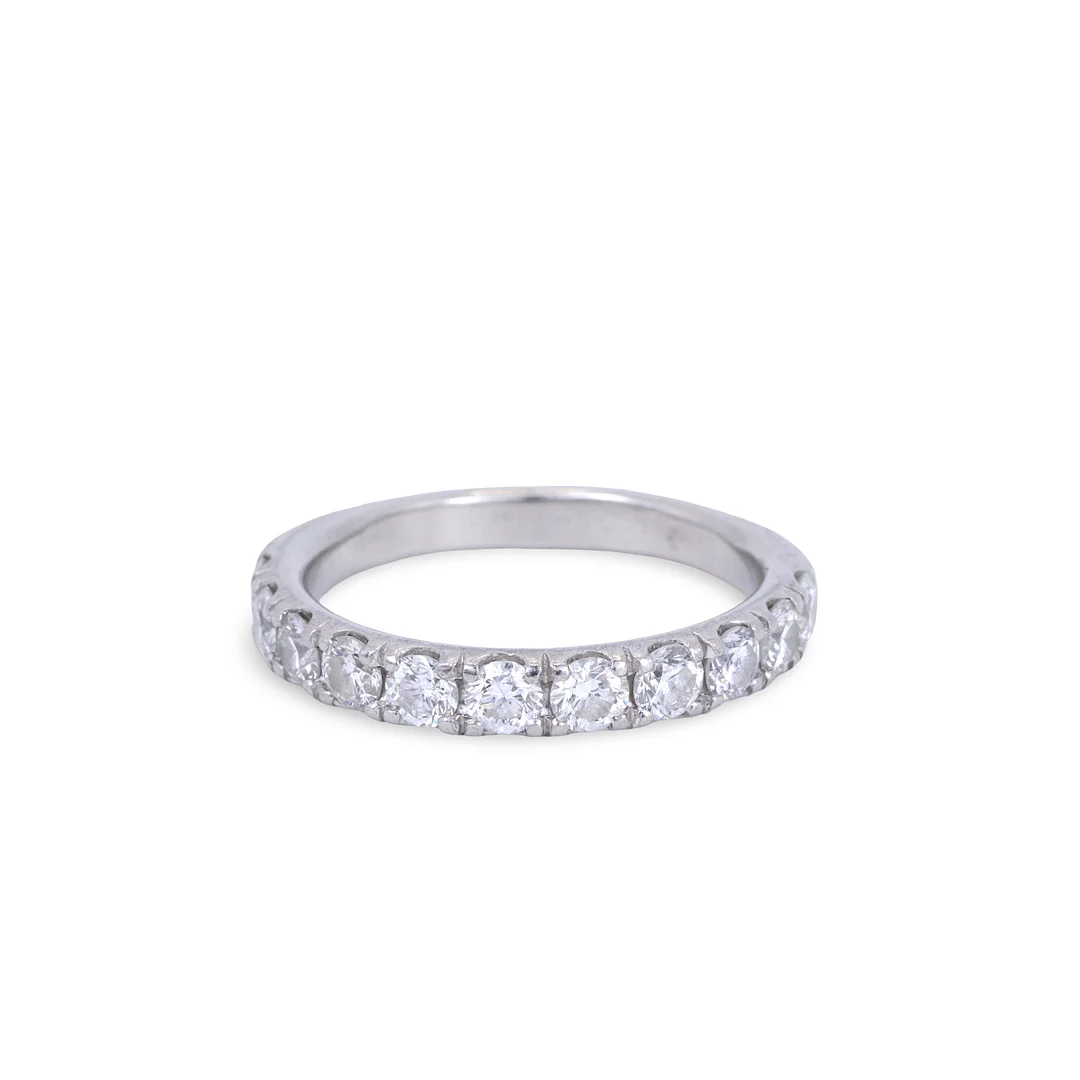PLATINUM 1.1CT HALF ETERNITY RING. — Rings — Chalkwell Auctions