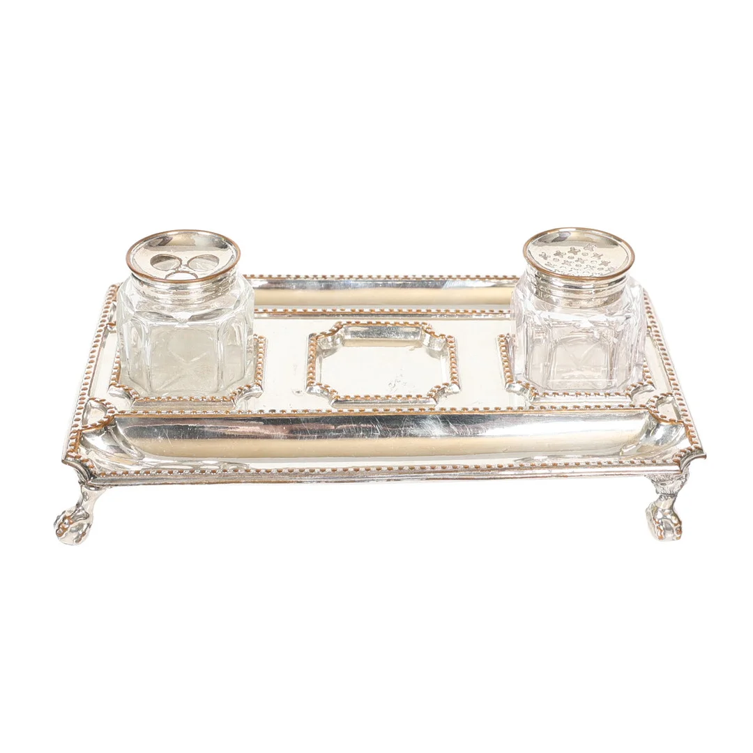 A GEORGE III SHEFFIELD PLATE DESK STAND, CIRCA 1800. — Silver — Bishop & Miller