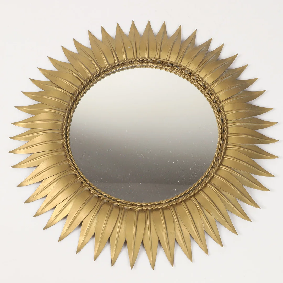 SPEGEL, s. k. solspegel, förgylld metall, 1900/2000-tal. — Mirrors — Helsingborgs Auktionskammare