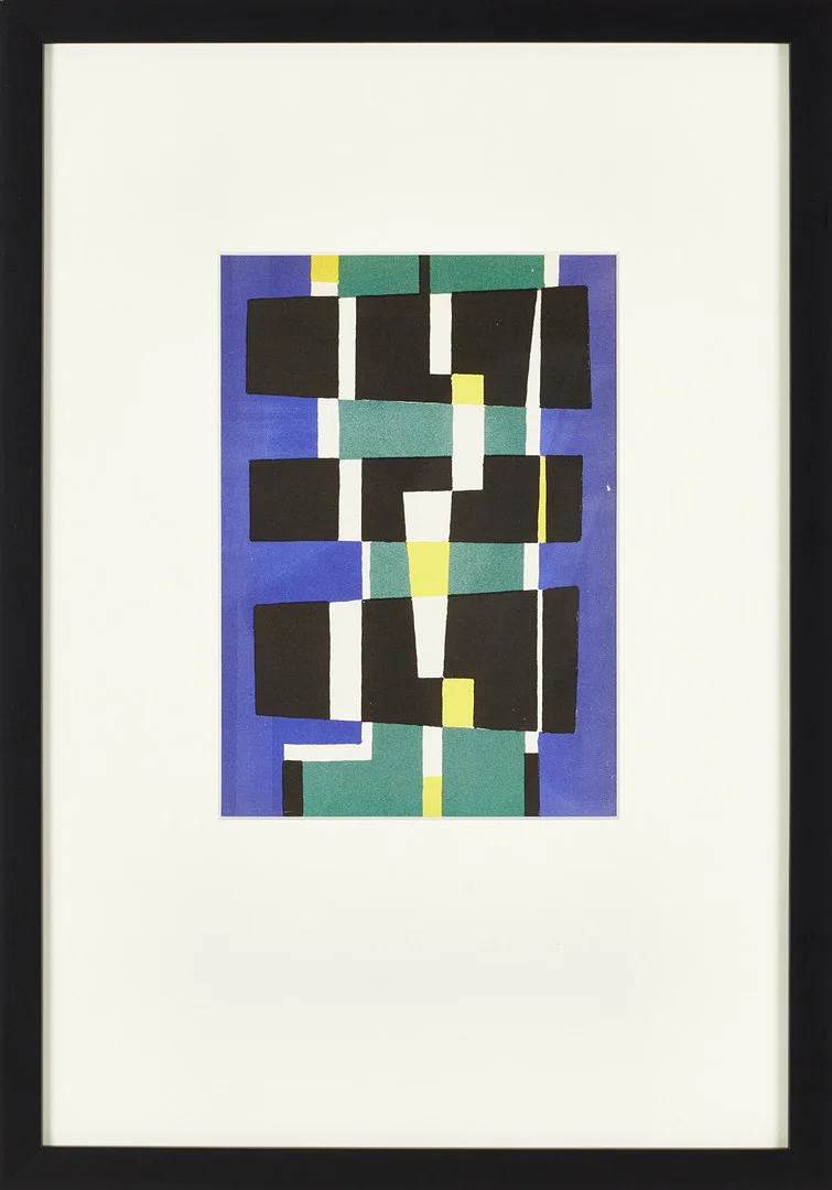 VALTÝR PÉTURSSON (Island, 1919–1988), efter, Komposition, 1956, färgtryck. — Engravings & Prints — Crafoord Auktioner Stockholm