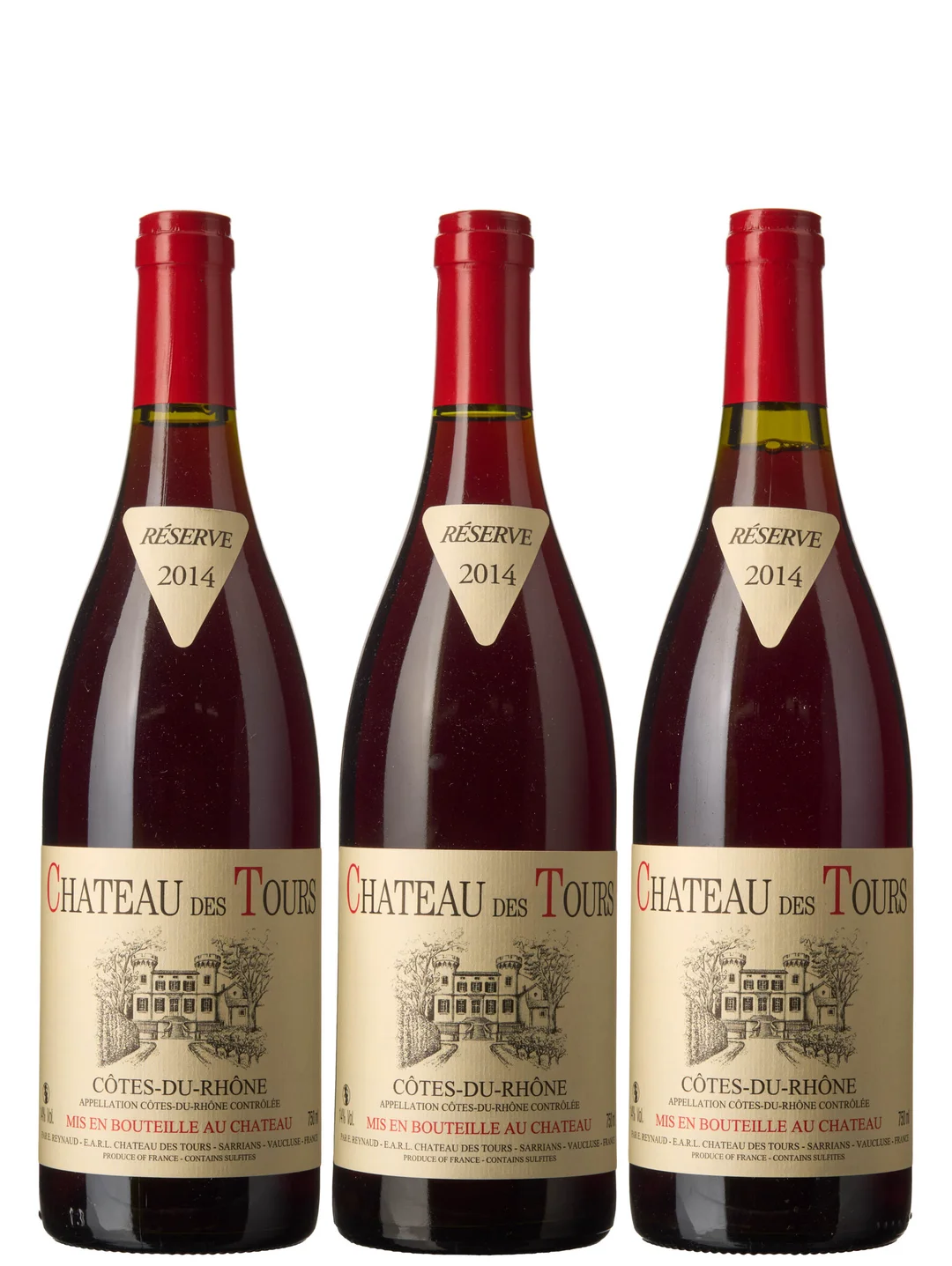3 x Cotes-du-Rhone Reserve 2014, Chateau des Tours — 3 x Cotes-du-Rhone Reserve 2014, Chateau des Tours — Vin/Vin — Blomqvist