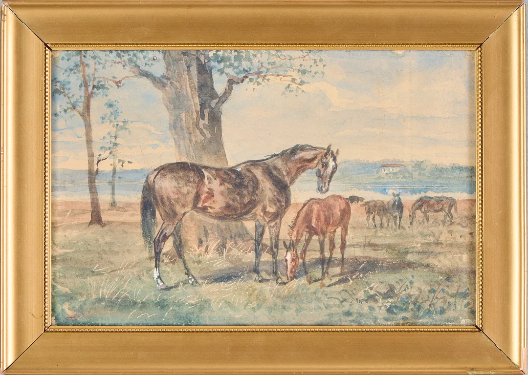 OIDENTIFIERAD KONSTNÄR. Hästar, 1800-tal. — Paintings — Uppsala Auktionskammare