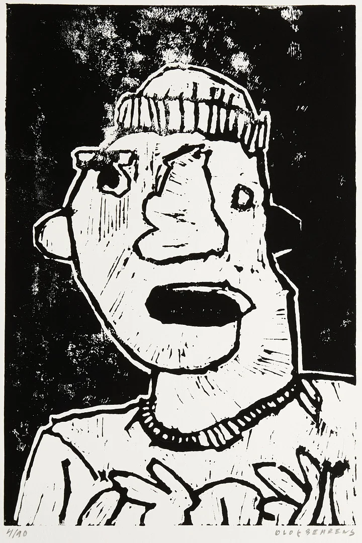 OLOF BEHRENS (född 1978). "Porträtt", signerad och numrerad 4/90, giclée. — Engravings & Prints — Crafoord Auktioner Stockholm