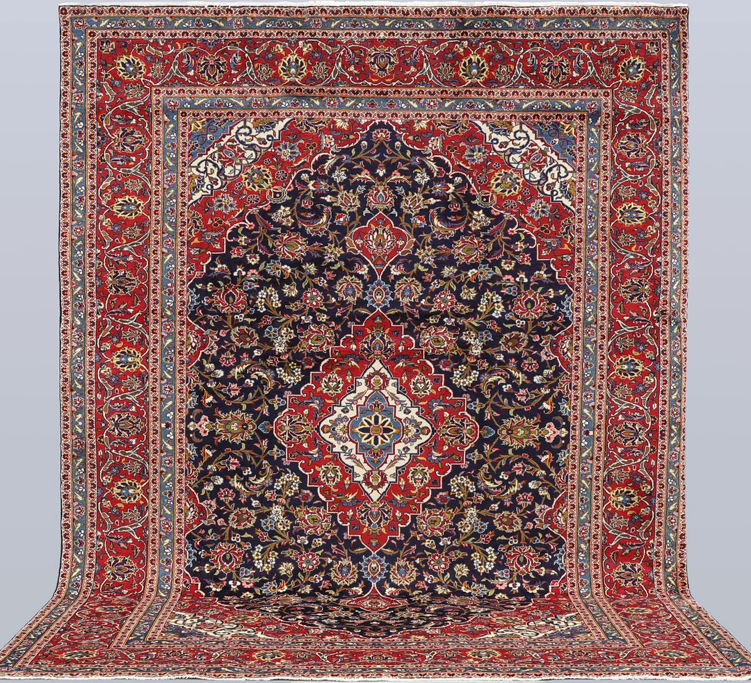 MATTA, Keshan fine, cirka 370 x 246 cm. — Persian Carpets & Textiles — RA Auktionsverket Norrköping