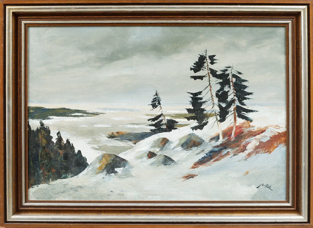 AXEL LIND. Vinterbild, olja på duk, signerad. — Paintings — Göteborgs Auktionsverk