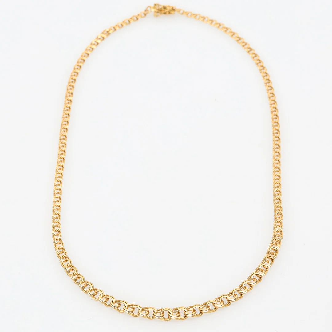 COLLIER, 18 k guld, doserad bismarcklänk, Svedbom. — Necklace — Auktionsmagasinet Vänersborg