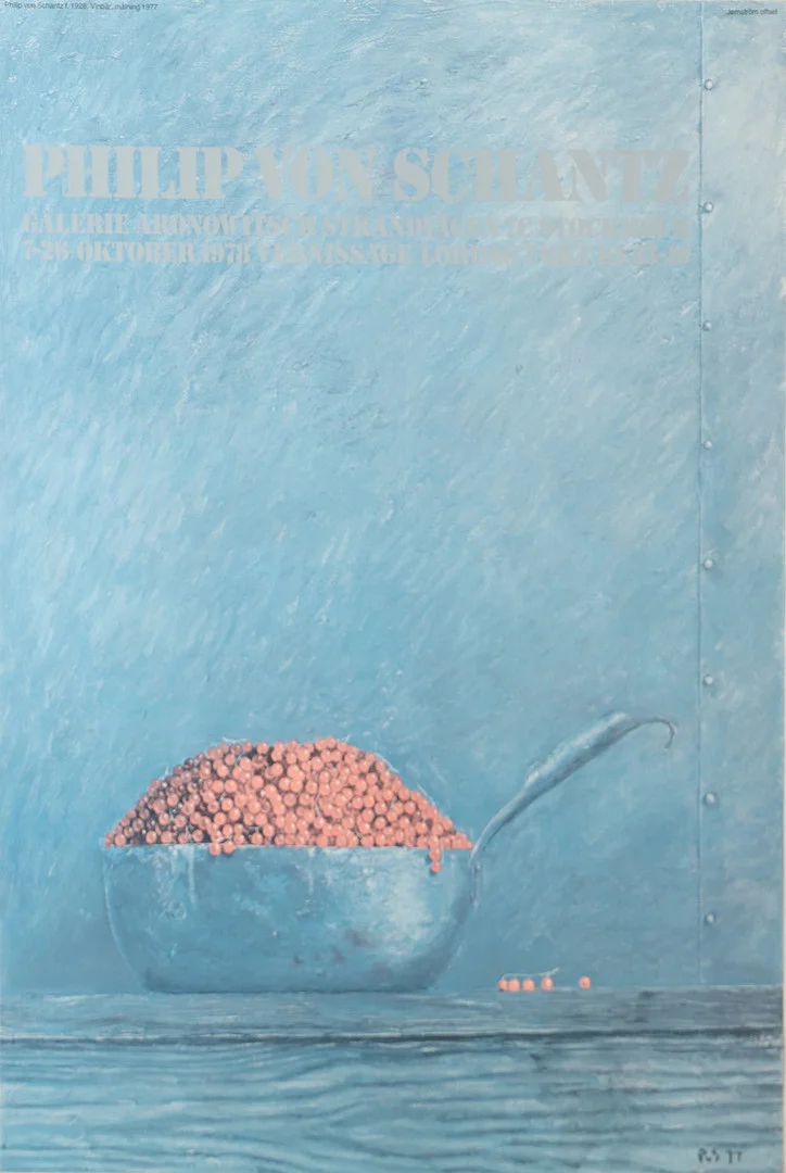 PHILIP VON SCHANTZ. EFTER. Utställningsaffisch. — Engravings & Prints — Helsingborgs Auktionskammare
