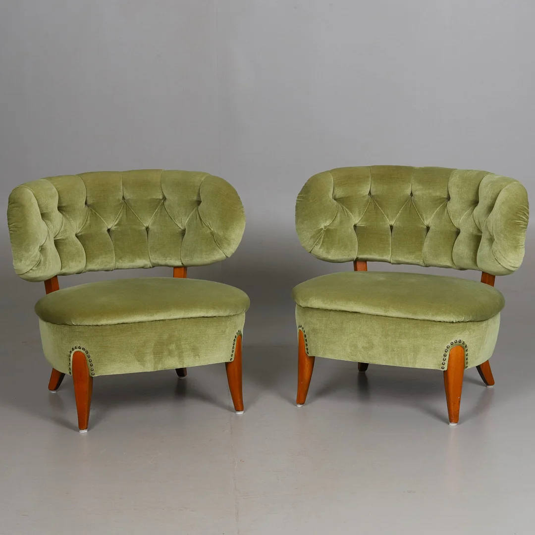 FÅTÖLJER, ett par, Otto Schulz, JIO-möbler, Jönköping, 1900-talet mitt. — Armchairs & Chairs — Örebro Stadsauktioner