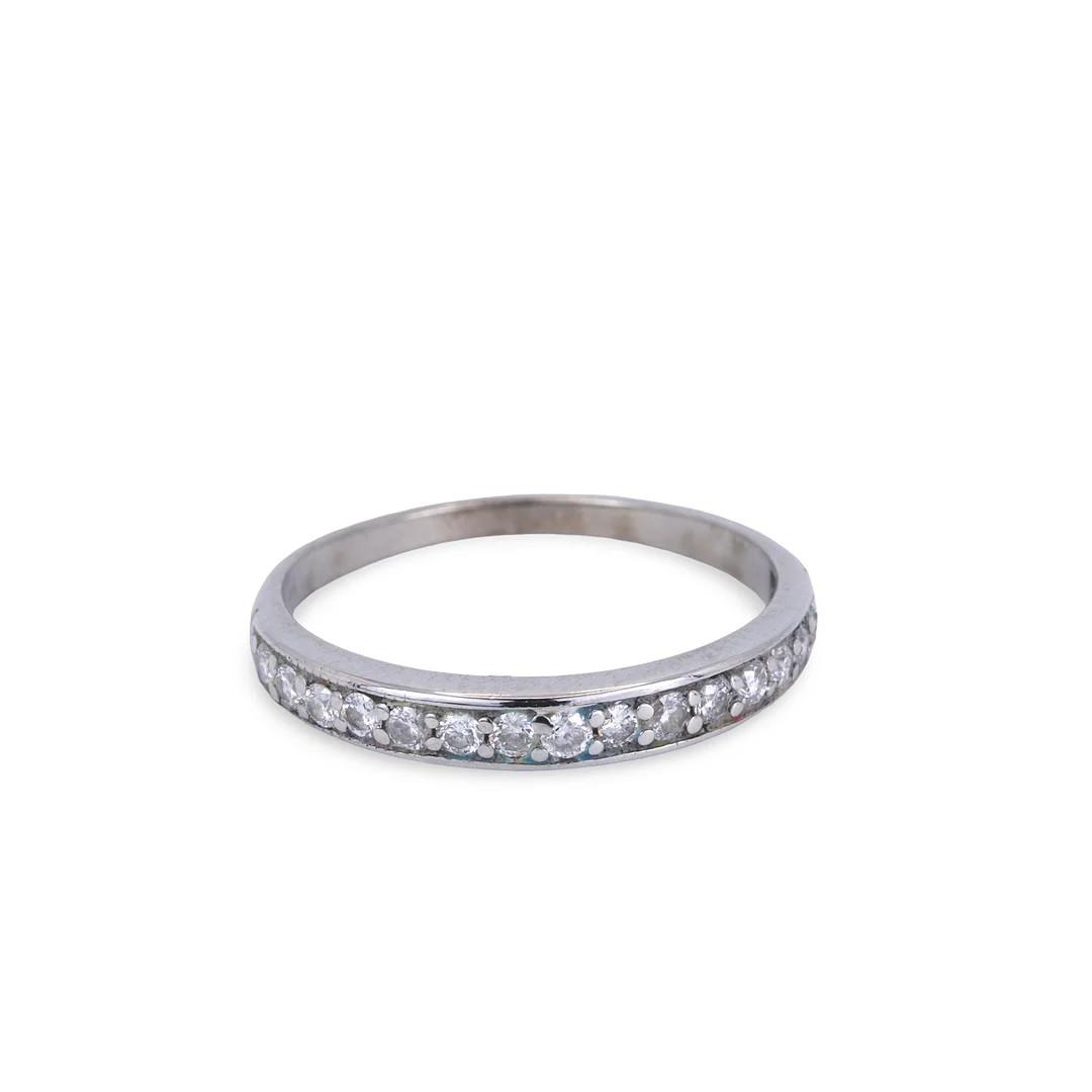 9CT GOLD HALF ETERNITY DIAMOND RING. — Rings — Chalkwell Auctions