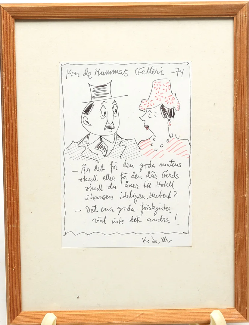 KAR DE MUMMA. TECKNING, signerad. — Drawings — Kalmar Auktionsverk