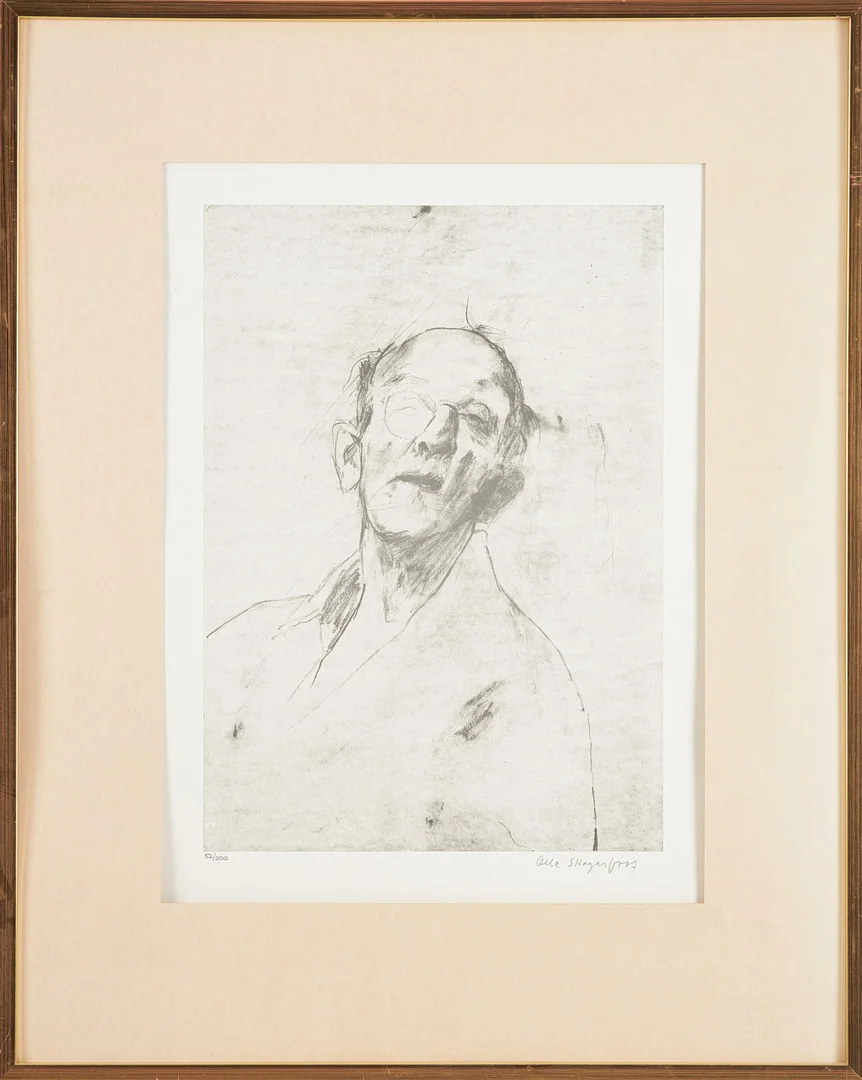 OLLE SKAGERFORS. Självporträtt, grafiskt blad, 52/200, signerad. — Other — Stockholms Auktionsverk Sickla