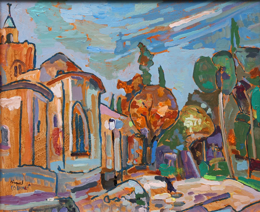 MIQUEL CABANAS I ALIBAU. "Absides del Monestir", Sant Cugat del Vallès. — Paintings — Balclis