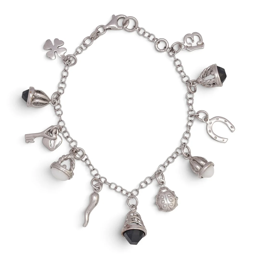 Silver bracelet with charms. — Bracelets — Balclis