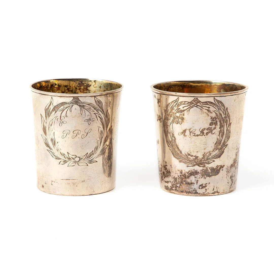 BÄGARE. 2 st, silver Sverige, 1826. — Silver — Stockholms Auktionsverk Göteborg