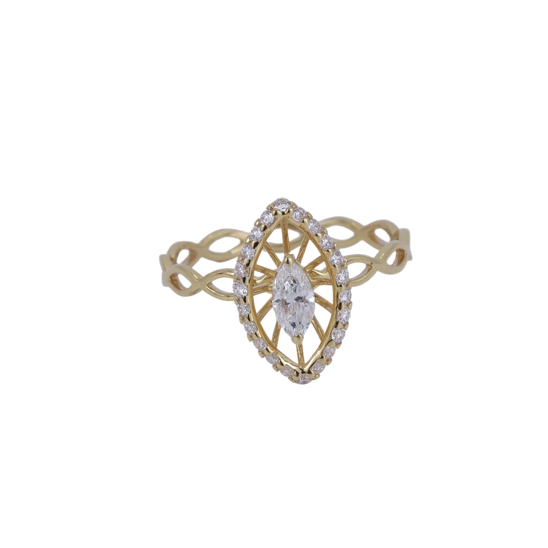 9CT GOLD LAB DIAMOND RING. — Rings — Chalkwell Auctions