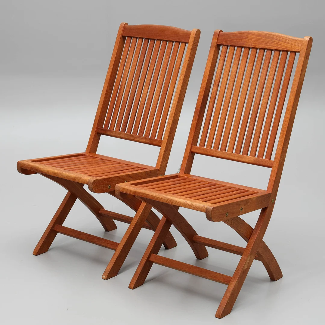 TRÄDGÅRDSSTOLAR, 2 st, teak, Brafab. — Garden — Auktionsmagasinet Vänersborg