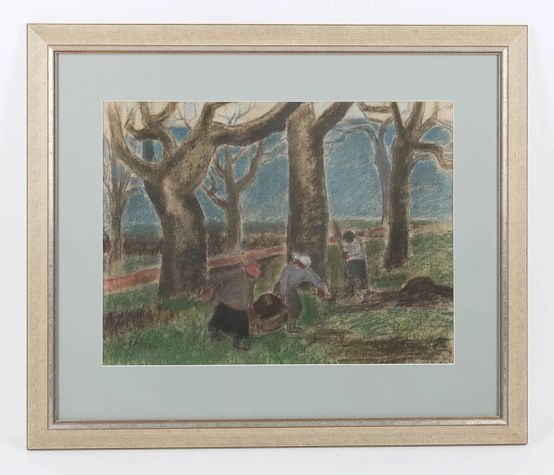 MARCUS COLLIN. Höstsyssla, signerad samt daterad -24, pastellmålning. — Paintings — Stockholms Auktionsverk Helsinki