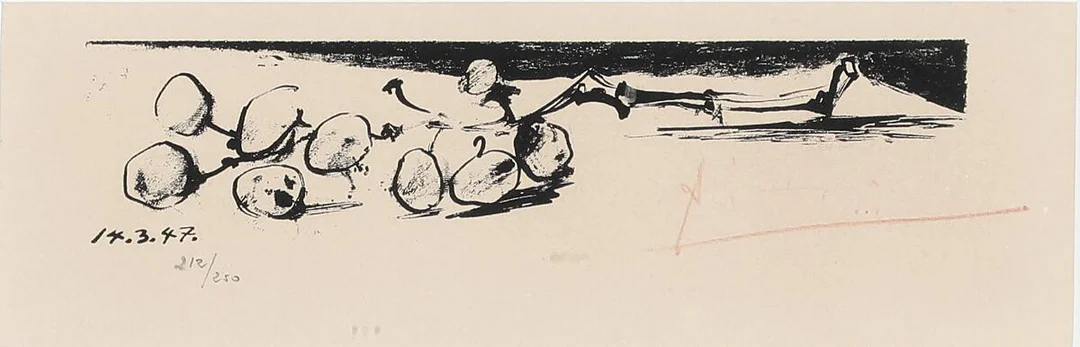 Pablo Picasso: “La Petite Grappe”. Signed Picasso in red, 212/250. Lithograph. Visible size 18×24 cm. — Modern Prints/Modern art — Bruun Rasmussen