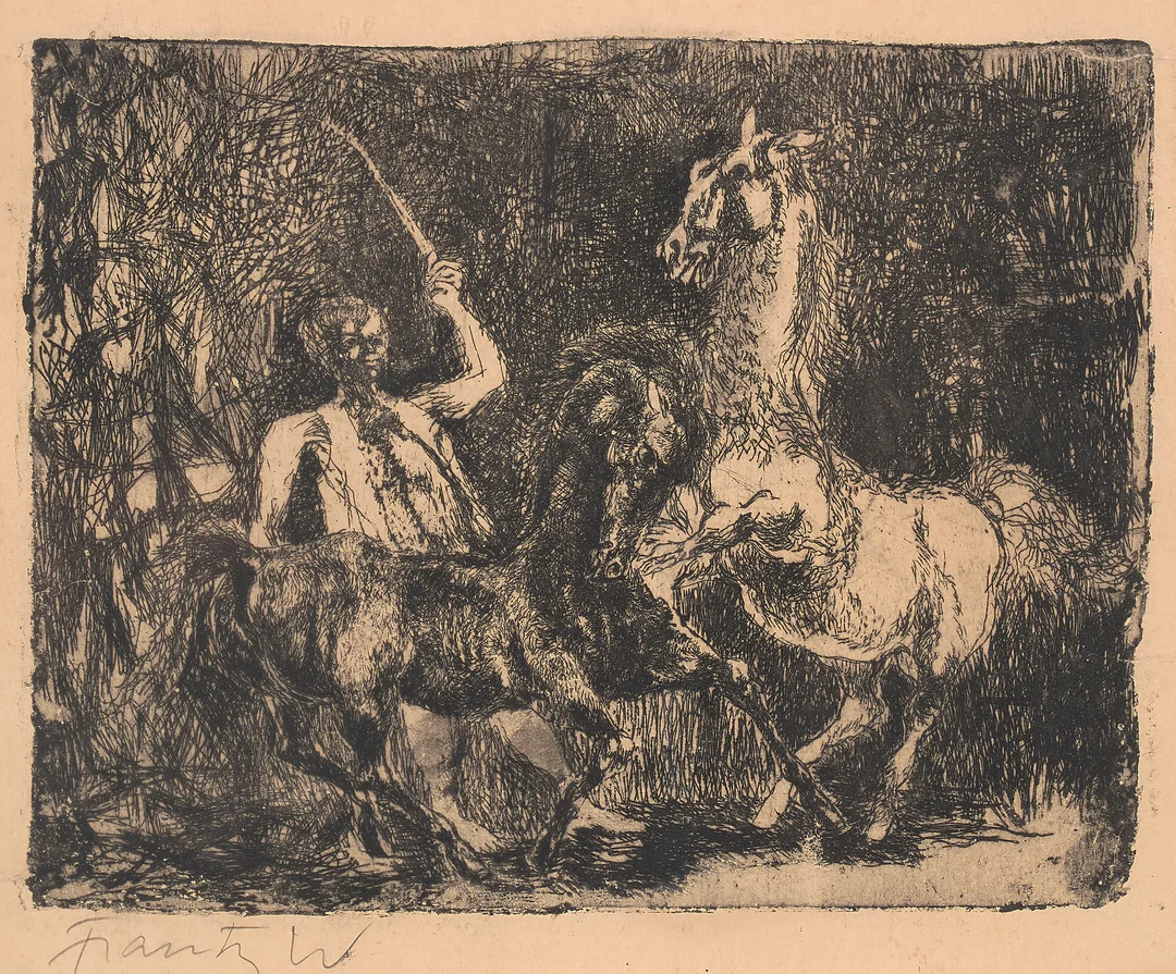 Widerberg, Frans — "To hester" 1957 — Kunst/Grafikk — Blomqvist