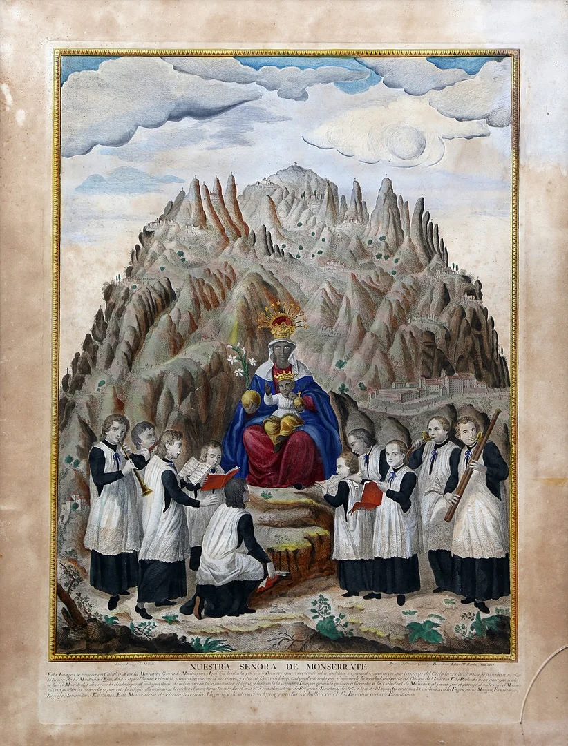 AGUSTÍN SELLENT. "Nuestra señora de Monserrate". — Engravings & Prints — Balclis