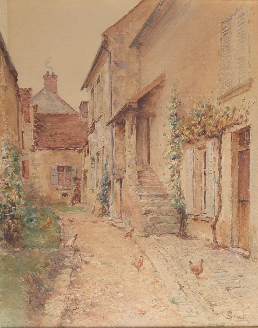 ENGLISH SCHOOL, EARLY 20TH CENTURY, RURAL STREET SCENE. — Paintings — Young's Auctions