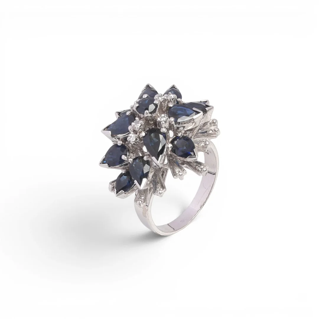 Sapphires and diamonds ring. — Rings — Balclis