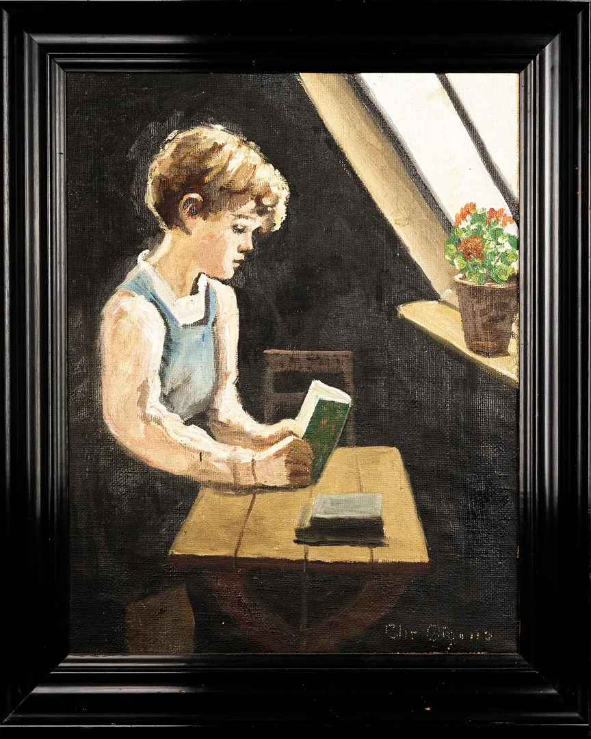 CHRISTIAN AIGENS. Olja på duk, Pojk-motiv, Signerad. — Paintings — Norrlands Auktionsverk