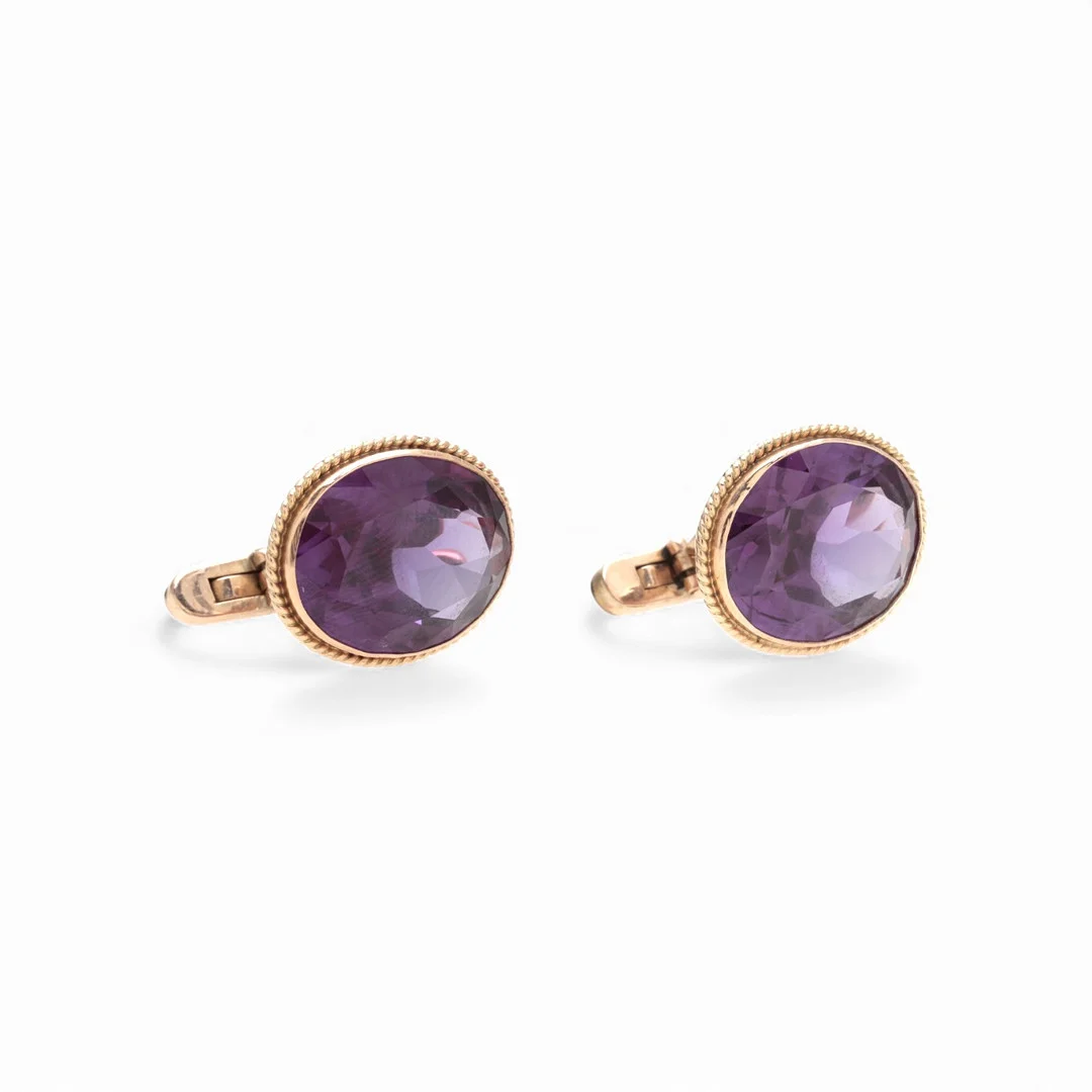 Cufflinks in gold and synthetic corundum. — Cufflinks & Tie Pins — Balclis