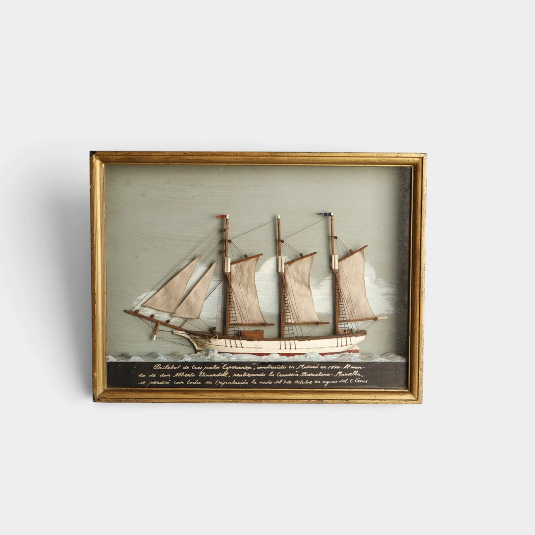 "Esperanza", maqueta de barco enmarcada. — Miscellaneous — Barcelona Auctions