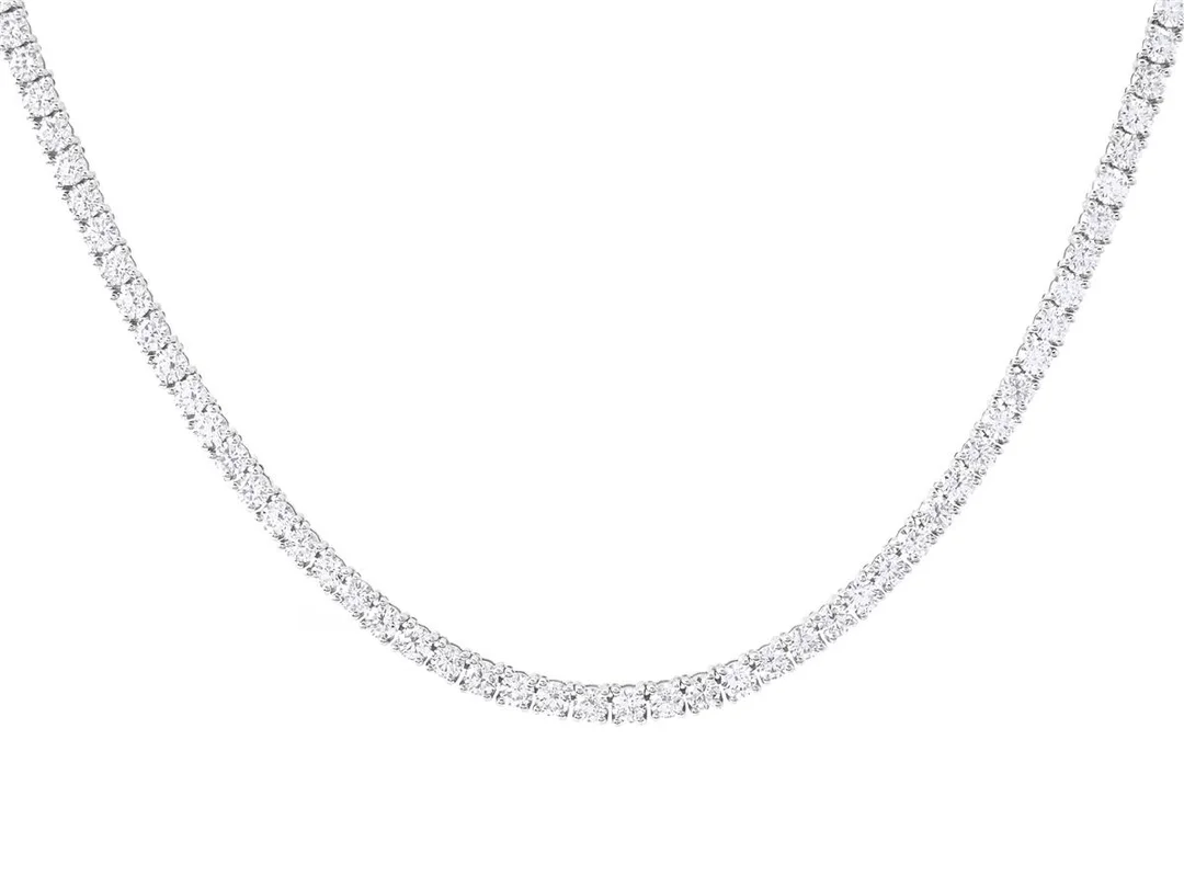 RIVIERECOLLIER, 18K vitguld, 146 briljantslipade diamanter ca 11,00 ctv, ca TW-W/VS-SI, längd 43 cm, vikt 20,1 g. — Smycken/Collier — Kaplans