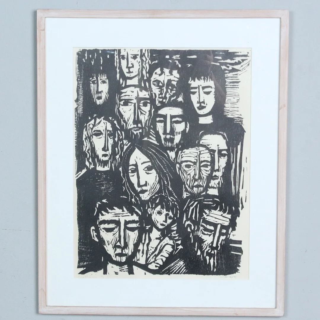 WILLI DIRX (1917-2002). Holzschnitt, '' Matthäus 11, 28 - 30 ''. — Engravings & Prints — Stockholms Auktionsverk Düsseldorf/Neuss