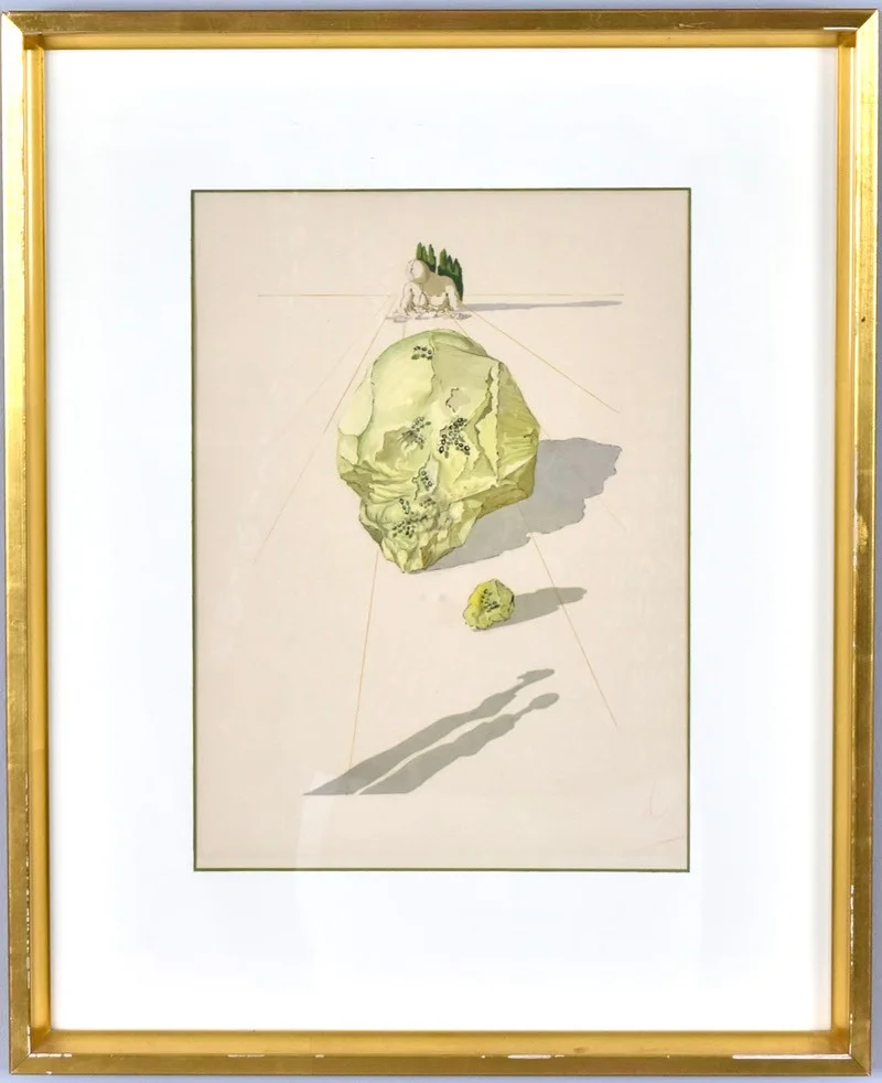 SALVADOR DALÍ. TILLSKRIVEN. färglitografi, "Ugolino och Ruggieri" (Hycklarnas straff). — Engravings & Prints — Halmstads Auktionskammare