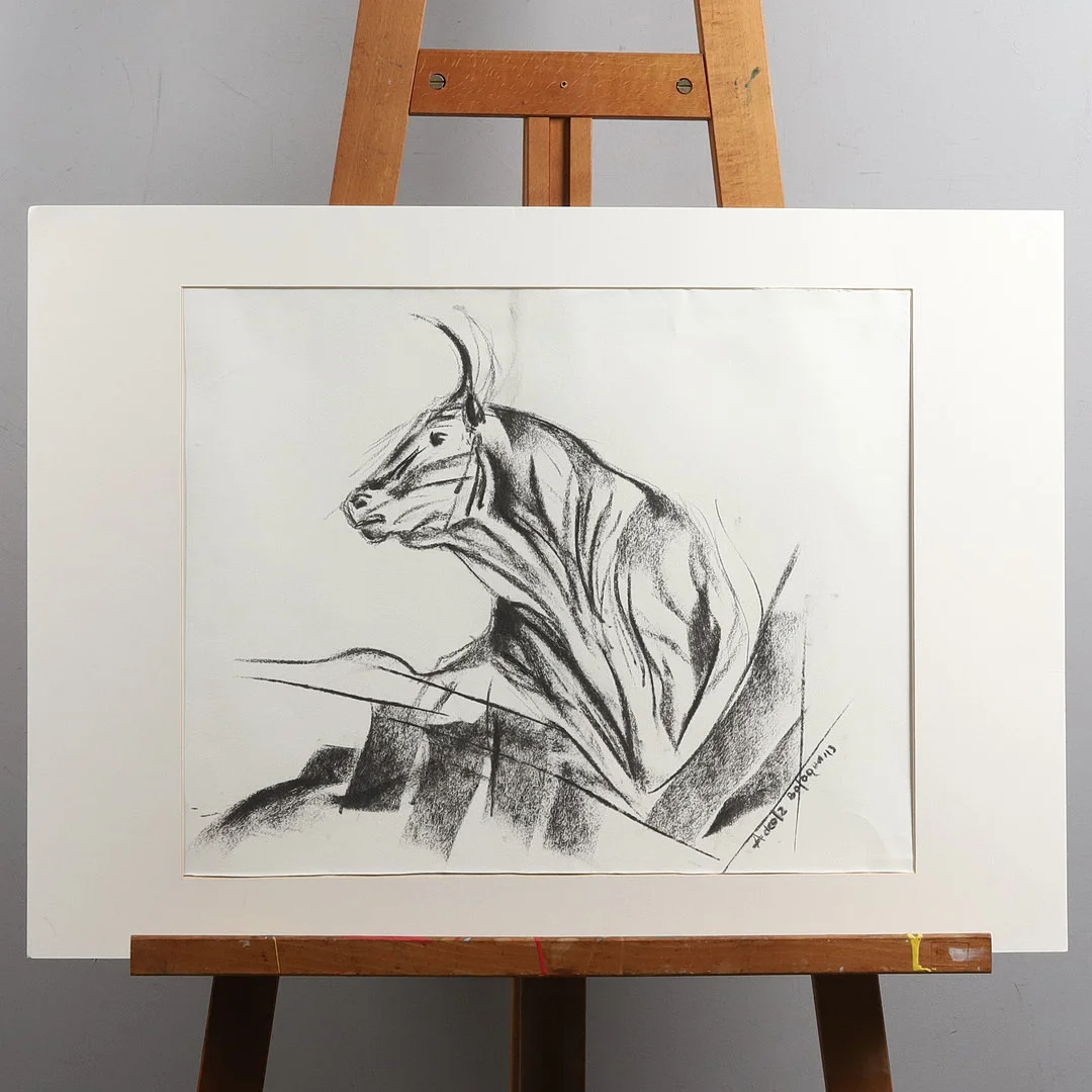 ADEOLA BALOGUN. KOLTECKNING, "Instinct II" Signerad, daterad -13. — Drawings — Örebro Stadsauktioner