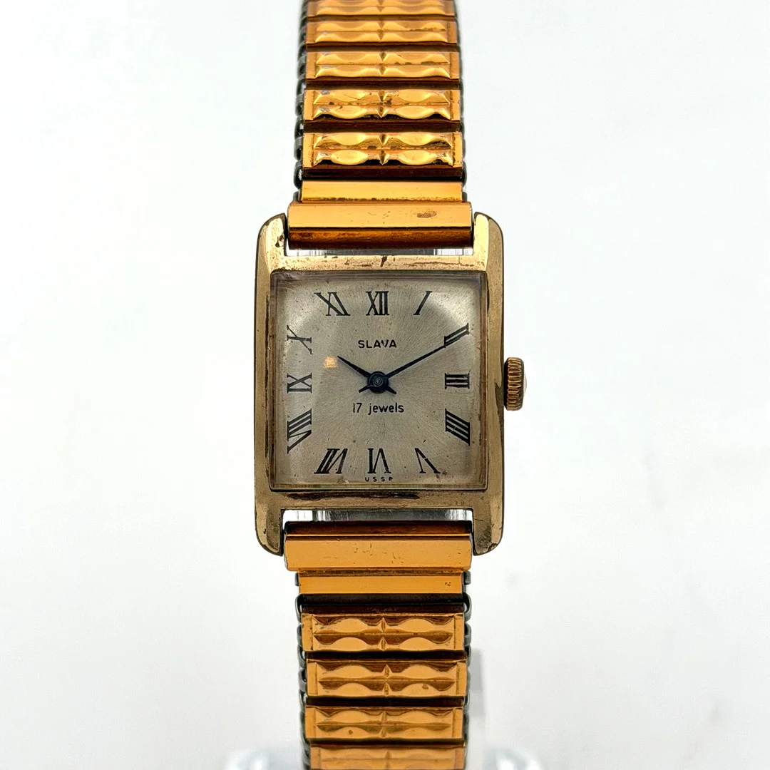 SLAVA, armbandsur, manuell, gulddouble´. — Wristwatches — Skandia Auktion