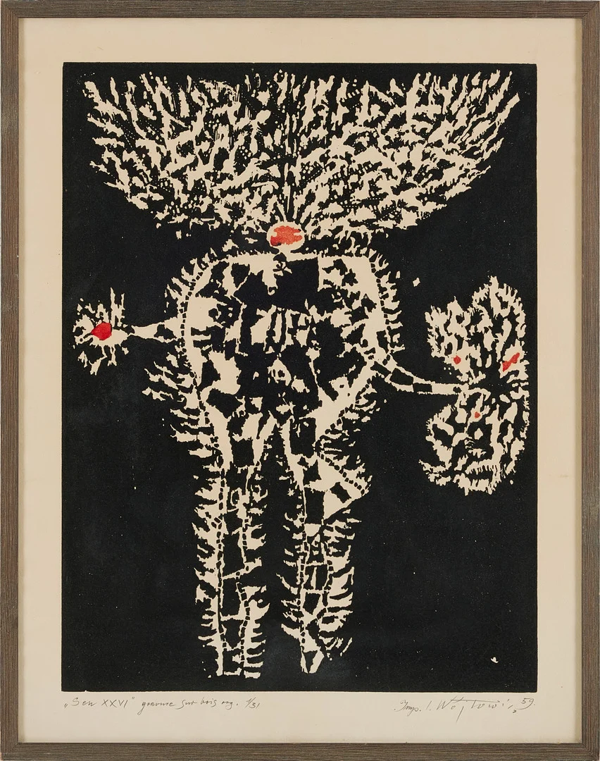 STANISLAW WOJTOWICZ (1920-1991). "Sen XXVI", grafiskt blad, 1/31, signerad, daterad -59. — Engravings & Prints — Stockholms Auktionsverk Magasin 5