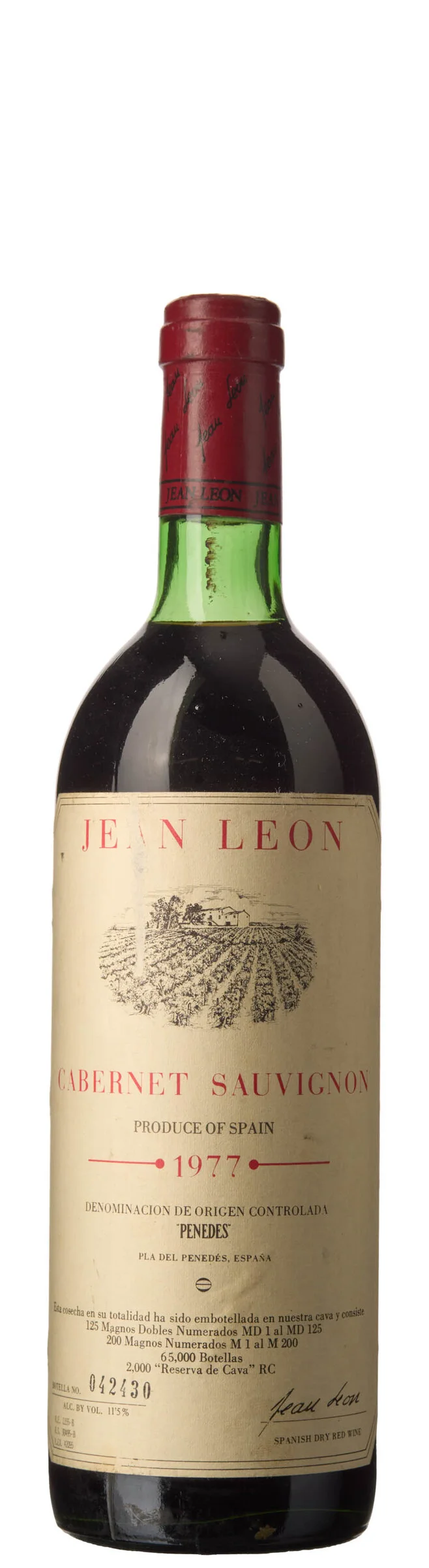 1 x Penedes Cabernet Sauvignon 1977, Jean Leon — 1 x Penedes Cabernet Sauvignon 1977, Jean Leon — Vin/Vin — Blomqvist