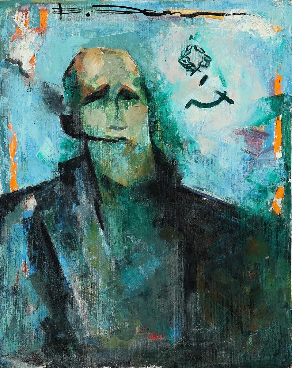 Valentin Khrushch: Untitled. Signed. Oil on cardboard. Sheet size 101×79 cm. Unframed. — Modern Paintings/Modern art — Bruun Rasmussen