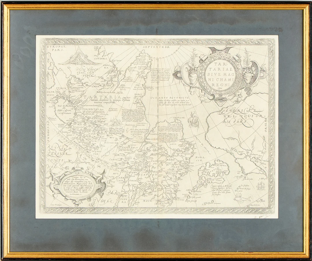 KARTA, Abraham Ortelius. "Tartaria Sive Magni Chami Imperium" 1603. — Maps — Uppsala Auktionskammare