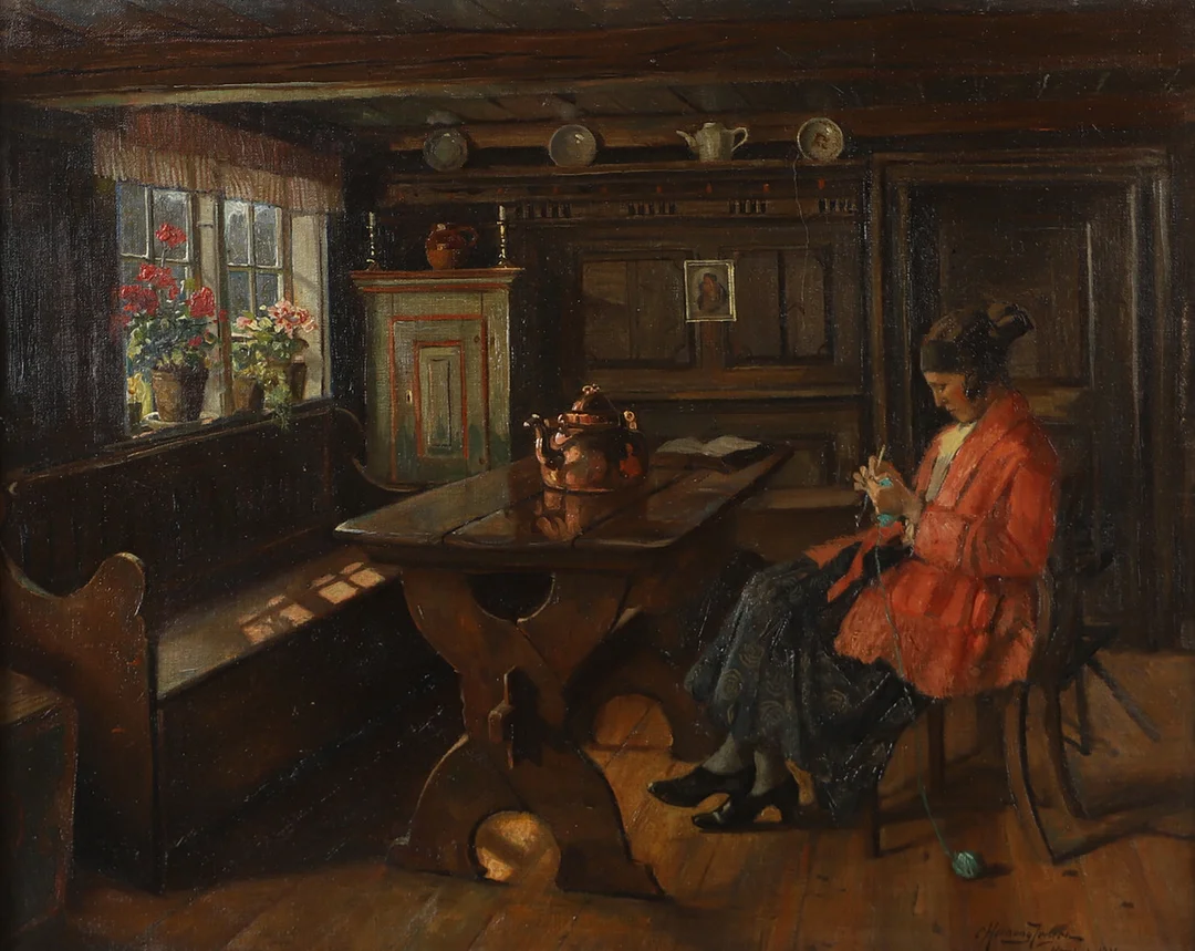 CARLO HORNUNG JENSEN. "Munhehuset, olja på duk, signerad. — Paintings — Helsingborgs Auktionskammare