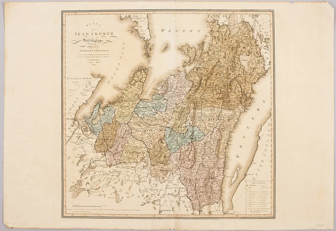 HERMELINS KARTA ÖVER SKARABORG, 1807. — Maps — Stockholms Auktionsverk Magasin 5