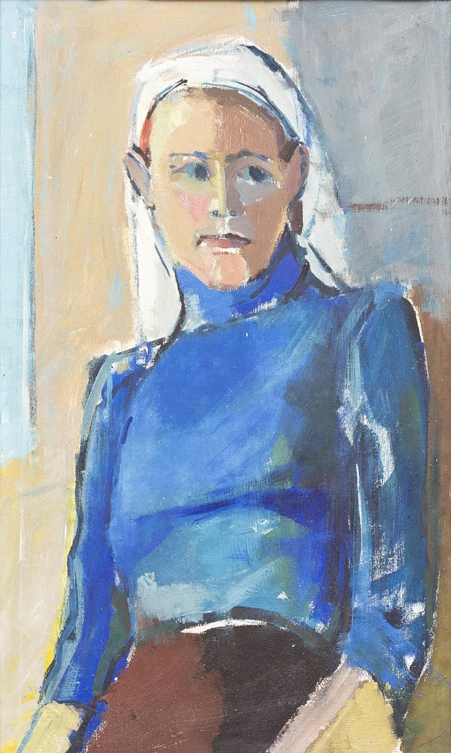 OKÄND KONSTNÄR. Porträtt av en kvinna, olja på pannå, osignerad. — Paintings — Garpenhus Auktioner