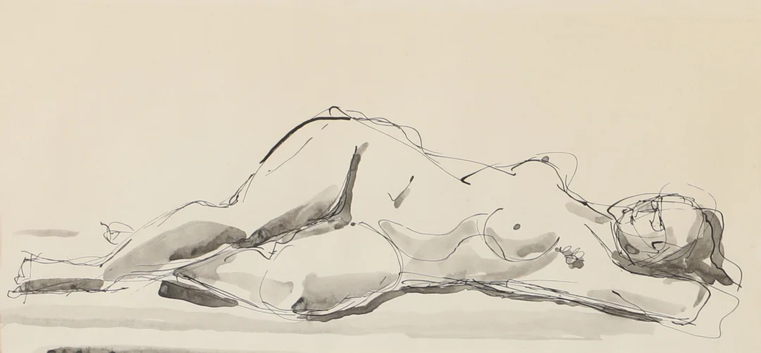 OIDENTIFIERAD KONSTNÄR. Kvinnostudie, ingen synlig signatur. — Drawings — Helsingborgs Auktionskammare