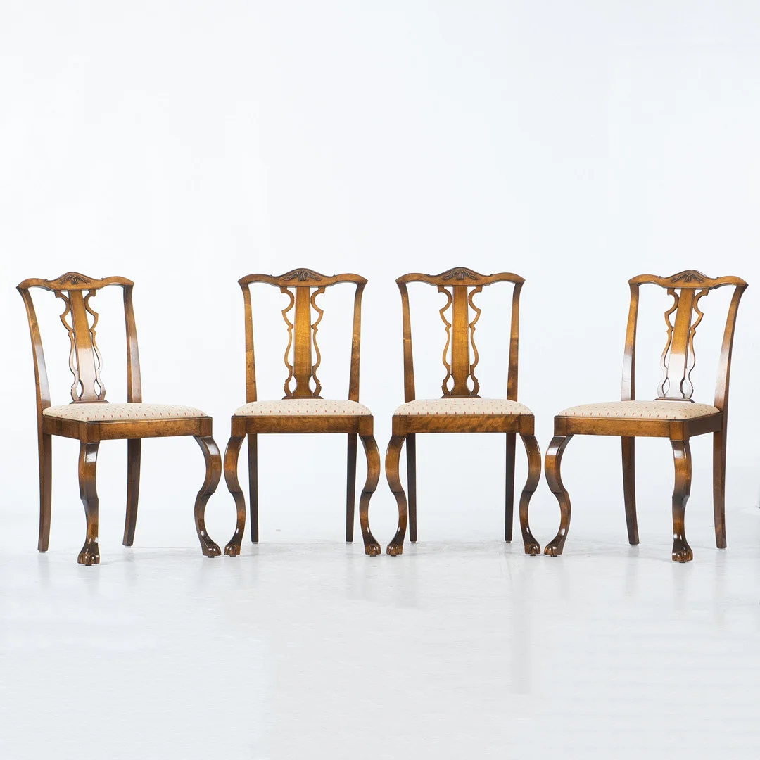 STOLAR, 4 st, Chippendale-stil, 1900-tal. — Armchairs & Chairs — Laholms Auktionskammare