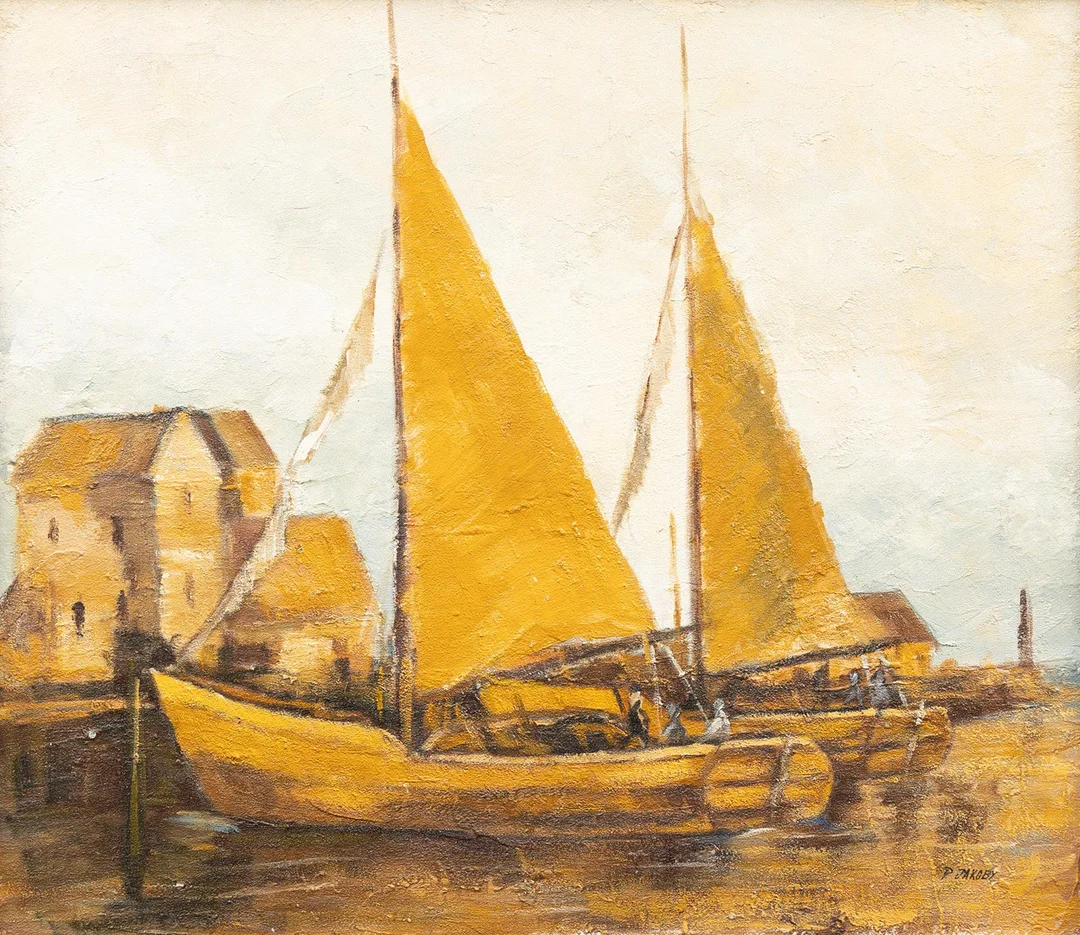 PETER JAKOBY (FÖDD 1941). Segelfartyg, olja på duk, signerad. — Paintings — Garpenhus Auktioner